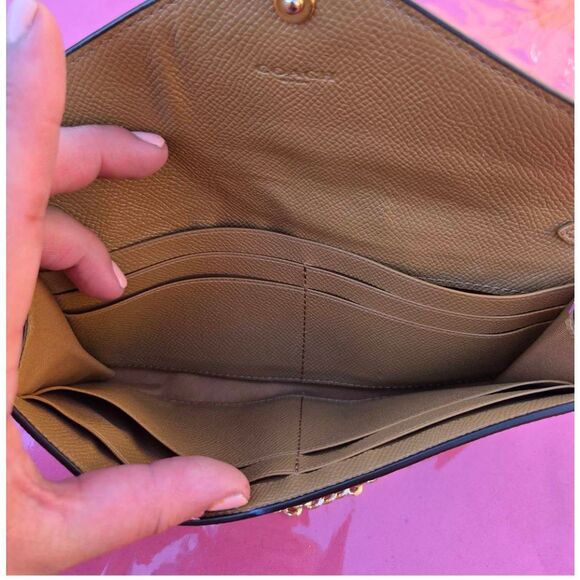 Coach Colorblock Multicolor Slim Envelope Wallet w/ Chain. #6685 - Picture 8 of 9